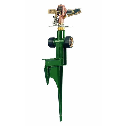Heavy Duty Orbit Brass Impact Sprinkler with Step Spike